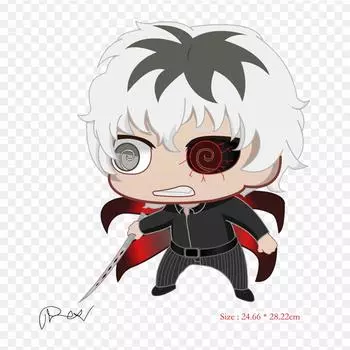 Мультфильм Токио вурдалак в стиле чиби, железные нашивки для одежды, наклейки с аппликациями на одежду, термочувствительная нашивка на заказ