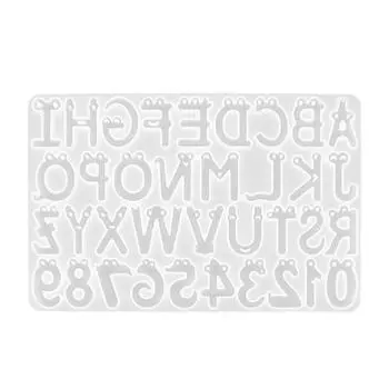 Мультфильм Улыбка Лицо Алфавит Кристалл Смола Форма DIY Буква Номер Силиконовая Форма