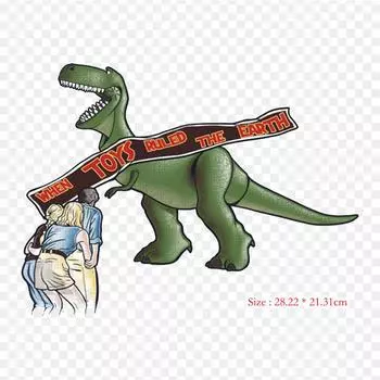 Мультфильм Велоцираптор универсальные острова приключений, термопереносная печать, виниловые нашивки, наклейки для одежды, аппликации «сделай сам», моющиеся нашивки