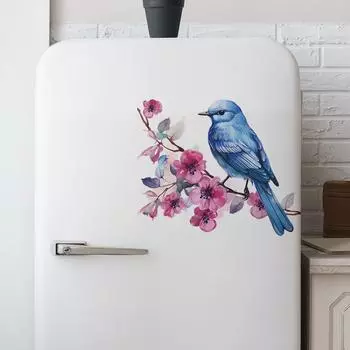 Мультфильм Веточка Синяя Птица Стеклянный Шкаф Окно Дверь Наклеенные Украшения Дома Декоративные Наклейки На Стены 33*39CM/fun-f10