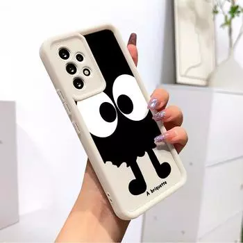Мультфильм Забавный Черный Угольный Шар Квадратная Лестница ТПУ Чехол Для Телефона Для iPhone Samsung Galaxy Xiaomi Redmi POCO HUAWEI Honor Противоударный Защитный Мягкий Чехол iPhone 13 Pro