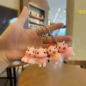 Мультфильм Забавный Малыш Бегемот Милые Брелки Брелок Для Аксессуаров Сумка Подвеска Автомобиль Брелок Ювелирные Изделия Поклонники Подарки 15