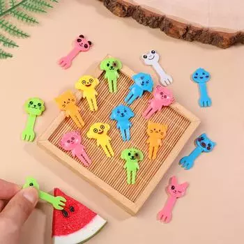 Мультфильм Животное Фрукты Вилка Украшения Кекса Еда Украшения Бенто Цвет Стиль Зубочистки Аксессуары Десерт Инструменты