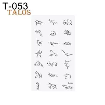 Мультфильм животных перо цветочный принт долговечная временная татуировка наклейка на тело временные татуировки one size