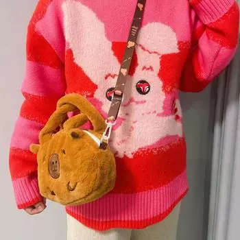 Мультфильм Зима Новая Капибара Капибара Плюшевая Сумка Посыльный Сумка Плюшевая Игрушка 25*20CM0.095KG