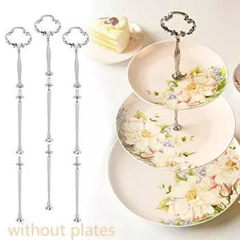 Мульти-стиль 3-х ярусная подставка для тарелки для торта, фурнитура для крепления стержня, цвет подставки для тарелки:Серебряный