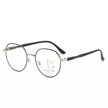 Мультифокальные прогрессивные очки для чтения с защитой от синего света, ретро, для женщин и мужчин, металлические, для близи и вдаль, двойные пресбиопические очки 1.5