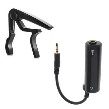 Мультимедийный гитарный интерфейс преобразователь тюнер аудиокабель совместимый гитарный каподастр One Touch пружинный тип фолк электро классическая акустическая гитара из ткани с фиброй