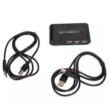 Мультимедийный интерфейс HD KVM-переключатель 4K 30 Гц. Возможность подключения двух компьютеров к одному монитору с помощью кабеля USB.