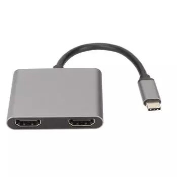 Мультимедийный интерфейсный концентратор USB C - HD с поддержкой 4K 60 Гц. Мультимедийный интерфейсный адаптер USB C - Dual HD.