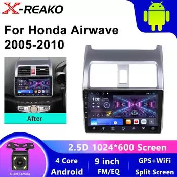 Мультимедийный проигрыватель с Android 12 для автомобиля Стерео радио с навигацией Carplay автоматическое головное устройство NO 2din для HONDA AIRWAVE 2005-2010 4 core 1GB+32GB carplay