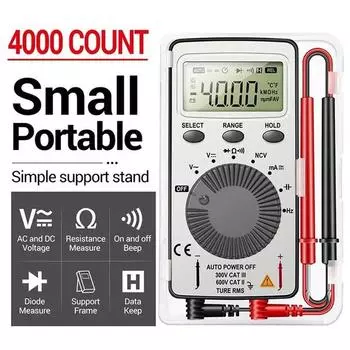 Мультиметр ANENG с цифровым дисплеем, 4000 отсчетов, переменный/постоянный ток, NCV, тестер сопротивления емкости