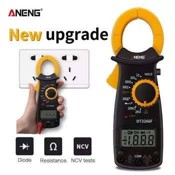 Мультиметр с ЖК-клещью/мультитестер, измеритель тока/напряжения/сопротивления, тестер диодов, пробник