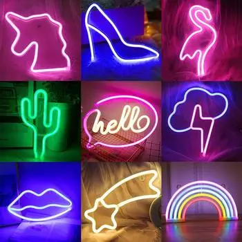 Мультимодельные неоновые светодиодные фонари, летучие мыши, туфли на высоком каблуке с пришельцами для рождественского праздника, свадьбы, дня рождения, украшения дома