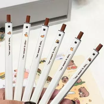 Мультипликационная гелевая ручка-пресс, нейтрализованная ручка 0,5 мм, черная, симпатичная ручка для письма и рисования, канцелярские принадлежности, подарки, школьные офисные принадлежности 1