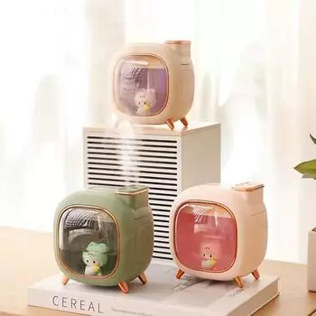 Мультипликационные куклы ультразвуковой увлажнитель воздуха 500 мл большой емкости аромат эфирных масел диффузор USB красочные дышащие ночники Plug-in style зелёный