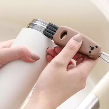 Многофункциональная щетка для чашек с мультяшным медведем белый