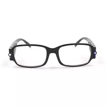 Мультисиловые очки для чтения со светодиодной подсветкой, очки унисекс, диоптрийная лупа, светящиеся ночные очки для дальнозоркости 0 белый