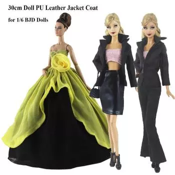 Мультистильные аксессуары для кукол 30 см, хлопковое платье для кукол, повседневная одежда, куртка из искусственной кожи, одежда для девочек