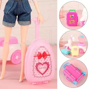 Мультистили Детские игрушки Игровой домик Кукольный багаж Чемодан для кукол Аксессуары Мебель для кукольного домика