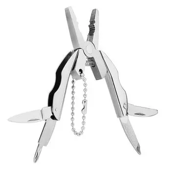 Мультитул, плоскогубцы, нож, отвертка, брелок, многофункциональный инструмент, мини уличный портативный ручной инструмент, сделай сам серебряный