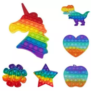 Мультивариантный узор в форме детей и взрослых, пузырьковые сенсорные игрушки для игр, аутизм, особые потребности, бесшумный реквизит для занятий в классе Heart Shape разноцветный