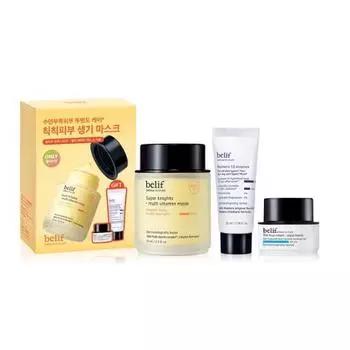 Мультивитаминная маска Belif Super Knight, 1 шт./75 мл, специальное предложение (+Бальзам 10мл+Эссенция 35мл), Корейская популярная взрывная косметика [Planning] 75ml+Abam+Essence