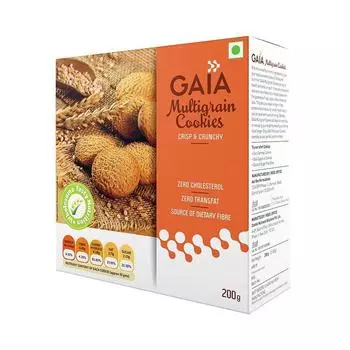 Мультизерновое печенье (200 г), Multigrain Cookies, Gaia