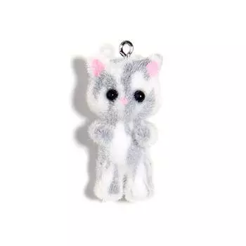 Мультяшная 3D-кукла-кошка, плюшевая кукла-кошка, брелок, сумка, кулон для сережек-ювелирных изделий своими руками Pink