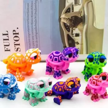 Мультяшная 3D-печатная модель черепахи, пластиковые игрушки для снятия стресса, имитация модели животного, праздничные подарки Style 5