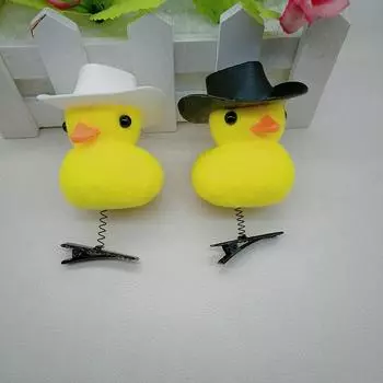Мультяшная 3D желтая утка плюшевая заколка для волос забавные детские заколки для волос милые заколки-утконосы своими руками заколки аксессуары для волос подарок для девочек