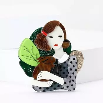 Мультяшная акриловая брошь в виде девочки-кролика, персонализированный креативный женский костюм, кардиган, корсаж, ювелирное украшение, булавка