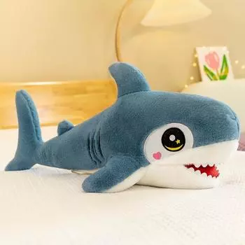 Мультяшная акула, плюшевая игрушка, кукла-аквариум, длинная тряпичная кукла 75cm0.47kg серый