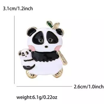 Мультяшная эмалевая брошь-панда из сплава, универсальная милая мужская и женская брошь для свитера, пальто, корсажа, декоративная булавка