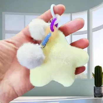 Мультяшная аниме-звезда, плюшевый брелок, подвеска, маленький подарок, шарик для волос, звезда, осень-зима, женская сумка, маленькая подвеска, украшение для автомобиля синий