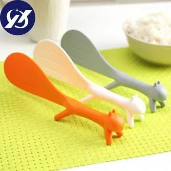 Мультяшная белка ложка с антипригарным покрытием, ковш для риса, прекрасная ложка для еды, кухонные принадлежности, кухонные аксессуары серый