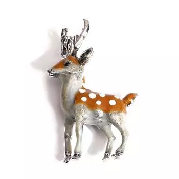 Мультяшная брошь в виде пятнистого оленя: Защитная булавка и аксессуар для пальто
