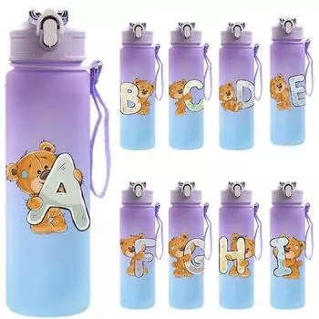 Мультяшная буква напечатана прекрасная AZ 750 мл бутылка для воды большая емкость питьевая чашка портативная спортивная чашка для воды на открытом воздухе детский подарок