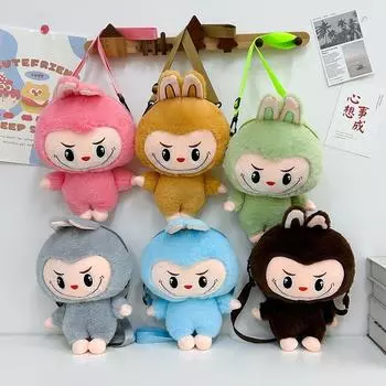 Мультяшная детская сумка осенне-зимняя тканевая плюшевая маленькая школьная сумка игрушечная плюшевая кукла креативная школьная сумка синий