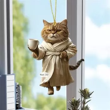 Мультяшная девочка-кошка, серия 2D, акриловый брелок, подвеска, милый кот, сумка, подвеска для автомобиля One Size