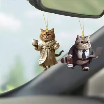 Мультяшная девочка-кошка, серия 2D, акриловый брелок, подвеска, милый кот, сумка, подвеска для автомобиля One Size