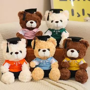 Мультяшная докторская шапочка выпускной медведь кукла с докторской шапочкой сидящий медведь плюшевые игрушки студент style C