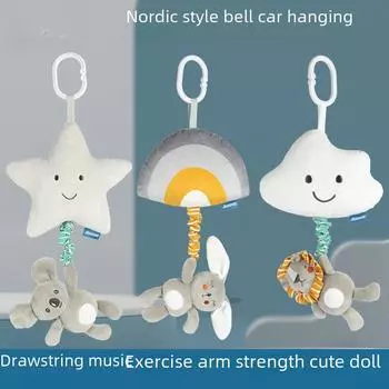 Мультяшная дверная ручка с подвеской в виде животного, музыкальная шкатулка для малышей