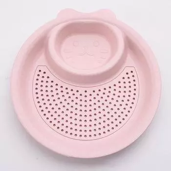 Мультяшная двухслойная тарелка для пельменей с емкостью для уксуса, многофункциональный поднос для пельменей, фруктов, картофеля фри, может сливать воду