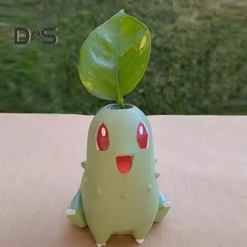 Мультяшная фигурка цветочного горшка с гидропонной трубкой, керамика, водное растение, держатель для цветов, ваза, кашпо, украшение для рабочего стола зелёный