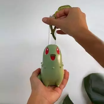 Мультяшная фигурка цветочного горшка с гидропонной трубкой, керамика, водное растение, держатель для цветов, ваза, кашпо, украшение для рабочего стола зелёный