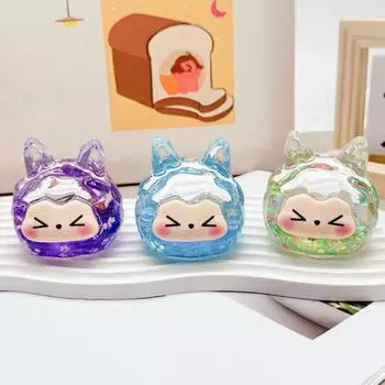 Мультяшная фигурка животного из зыбучих песков, блестки, жидкая статуя животного, скульптура для домашнего офиса, рабочего стола оранжевый