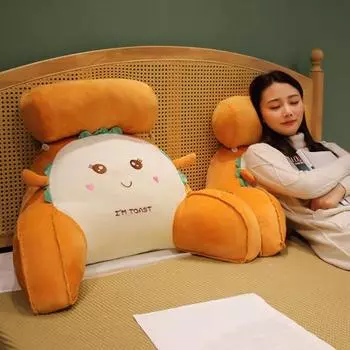 Мультяшная форма, подушка для поясничной поддержки, мягкая большая спинка, поясная подушка, подушка для спинки кровати, подушка для сиденья в общежитии чёрный
