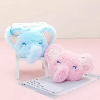 Мультяшная голова маленького слона плюшевый брелок милые плюшевые игрушки брелок кулон рюкзак украшения аксессуары подарки розовый