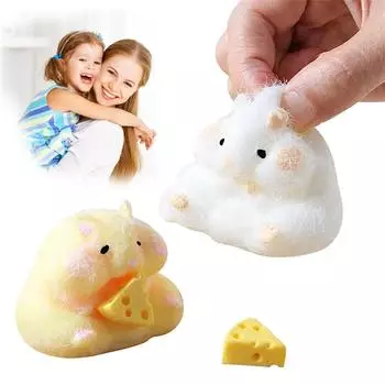 Мультяшная игрушка-хомяк, дружелюбная игрушка, игрушки-щипки, милые игрушки, подарки для детей от 6 лет и старше One Size белый